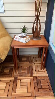 Mid century. TEAK TECK. Tables gigognes pour fauteuil, canapé, t - Photo 2