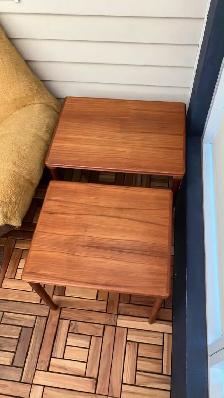 Mid century. TEAK TECK. Tables gigognes pour fauteuil, canapé, t - Photo 8