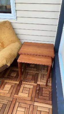 Mid century. TEAK TECK. Tables gigognes pour fauteuil, canapé, t - Photo 9