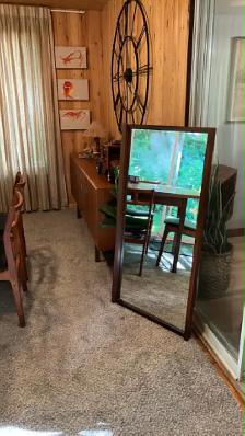 Mid century. TEAK TECK. LARGE mirror Grand miroir pour buffet, c