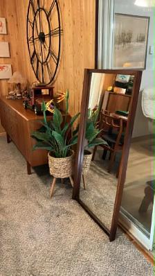 Mid century. TEAK TECK. LARGE mirror Grand miroir pour buffet, c - Photo 2