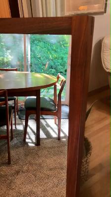 Mid century. TEAK TECK. LARGE mirror Grand miroir pour buffet, c - Photo 4