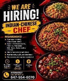 Indian-Chinese Chef Wanted – Part Time