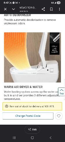 ☆NEW☆ VOVO STYLEMENT  DUAL FLUSH AUTO OPEN/ CLOSE BIDET TOILET - Photo 5