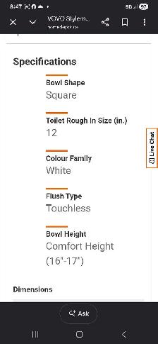☆NEW☆ VOVO STYLEMENT  DUAL FLUSH AUTO OPEN/ CLOSE BIDET TOILET - Photo 8