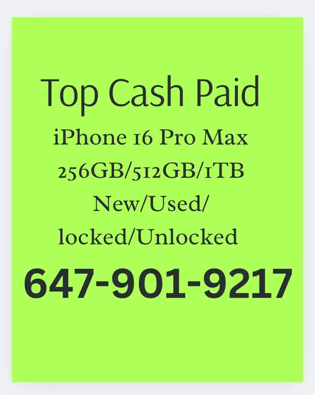 CASH paid for NEW iPhone 16 pro max 512GB Black