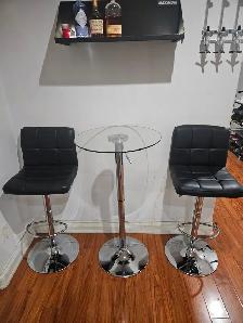 Bar table and chairs