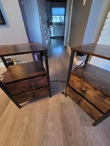 Two Matching Bedside Tables w/ USB and Plug-In Capabilities - Photo 2