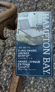 Hampton Bay Outdoor Stackable Steel Sling Patio Chaise Lounge. - Photo 5
