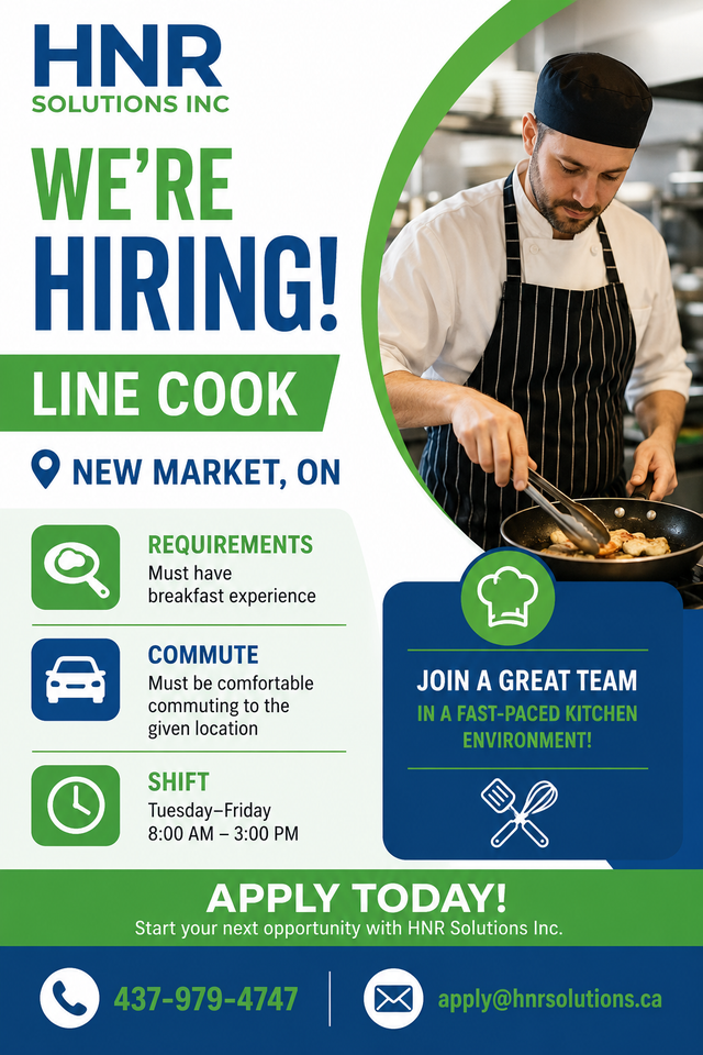 URGENTLY HIRING! LINE COOK