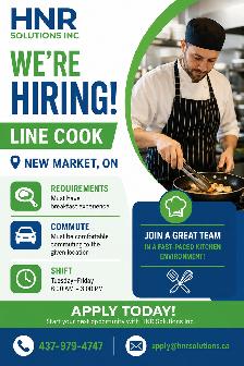URGENTLY HIRING! LINE COOK