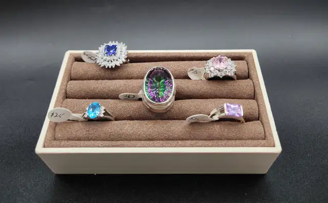 .925 Sterling Silver Rings with Stones 5 Available