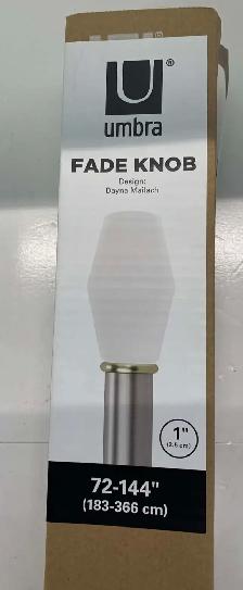 LOT of 8  Umbra FADE KNOB 1 Curtain Rod, Includes 2 Matching
