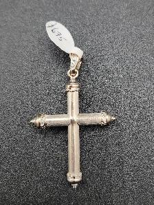 18k White Gold Cross with Sapphire - Photo 2