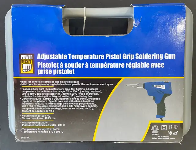 NEW POWERFIST ADJUSTABLE SOLDERING GUN