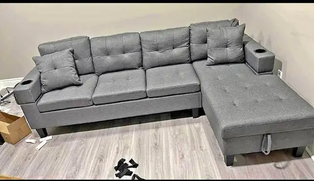 Modern L Shaped 4 Seater Sectional Sofa With Free Delivery
