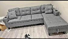 Modern L Shaped 4 Seater Sectional Sofa With Free Delivery