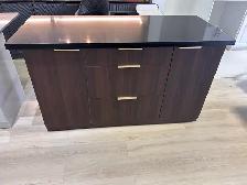 67' Dark Oak Doubke Edge Quartz kitchen island for sale - Photo 5