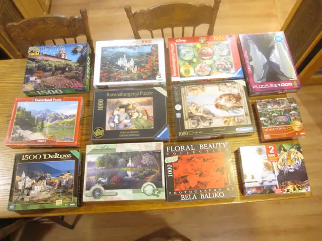 119 BRAND NEW 1000,1500,PIECE PUZZLES FACTORY SEALED $10