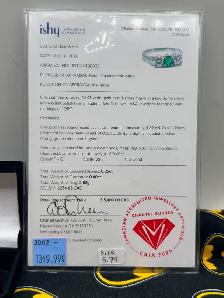 Beautiful 18KT White Gold Diamond & Emerald Ring (#3002) - Photo 2
