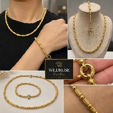 Vintage Birks 18k Made in Italy Gold Set - Necklace   Bracelet