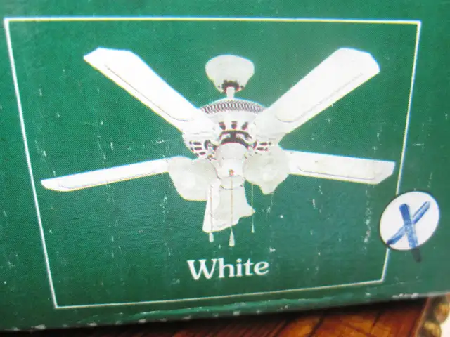 NEW WHITE 42' PLEASANTAIRE CEILING FAN IN THE BOX WITH 3 LIGHTS
