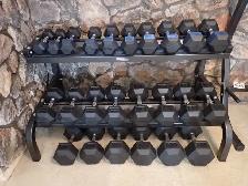 2 Tier Rubber Hex Dumbbell Rack Set