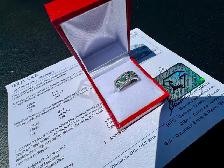 #889 - 14kt White Gold, Topaz & Diamond Band Size 6 1/4 - Photo 2
