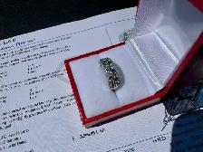 #889 - 14kt White Gold, Topaz & Diamond Band Size 6 1/4 - Photo 3