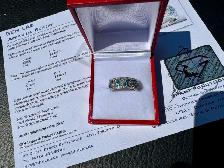 #889 - 14kt White Gold, Topaz & Diamond Band Size 6 1/4 - Photo 4
