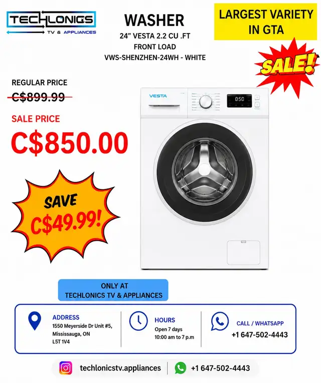 Vesta 2.2 Cu. Ft. Front Load Washer | Great Deal | Best Price