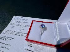 #899 - 10kt White Gold Heart Tanzanite & Diamond Ring Size 4 3/4 - Photo 2