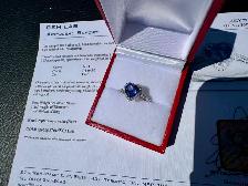 #899 - 10kt White Gold Heart Tanzanite & Diamond Ring Size 4 3/4 - Photo 4