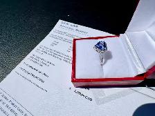 #899 - 10kt White Gold Heart Tanzanite & Diamond Ring Size 4 3/4 - Photo 6