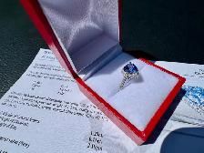 #899 - 10kt White Gold Heart Tanzanite & Diamond Ring Size 4 3/4 - Photo 7