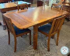 Vintage Oak Draw Leaf Table with 4 Chairs at Charmaines - Photo 2
