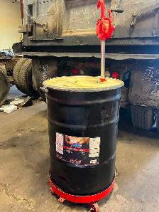 Dolly & Hand Pump with 55 Gallon Oil Drum