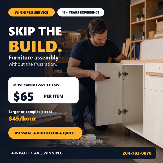 Professional Furniture Assembly Service Winnipeg