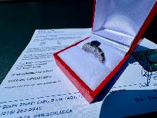 #902 - 14kt White Gold Sapphire & Diamond Ring, Size 6 - Photo 4