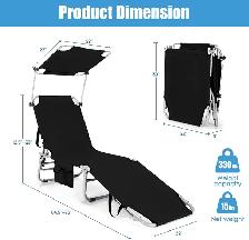 $60 for 2 Adjustable Lounge Chairs -  Folding - with Sun Shade - Photo 2