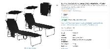 $60 for 2 Adjustable Lounge Chairs -  Folding - with Sun Shade - Photo 3