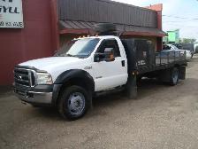 2007 FORD F-550 4X4 DRW DIESEL 6 SPEED 13.5 FEET FLAT DECK