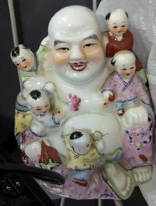 Laughing Buddha with 5 children statue $15