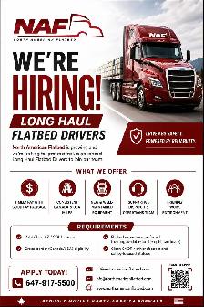 Hiring AZ Drivers Rolltite/Flatbed Canada-USA Solo/Teams