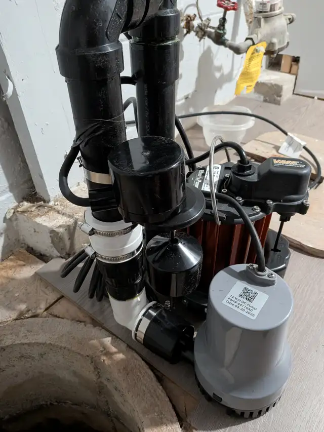 DRAIN SNAKE ROUGH IN WASHROOM SUMP PUMP ISSUE WATERPROOFING WET