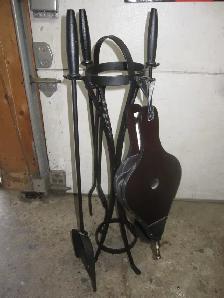 NEW FIREPLACE WOOD STOVE SET OF TOOLS INCLUDING A BELLOWS