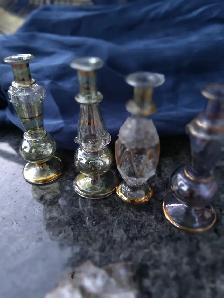 Set of Unique Vintage Hand Blown Glass Egyptian Perfume Bottles - Photo 5