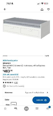 Ikea Brimnes Daybed with Storage (Twin to King bed)