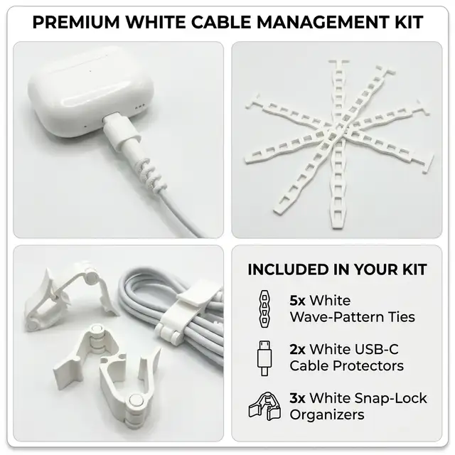 Dorm Room Desk Kit - Ultimate Student Cable Management Bundle