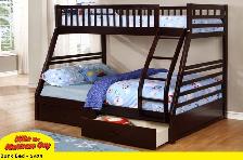NEW SINGLE OVER DOUBLE BUNKS WITH DRAWERS ONLY $629